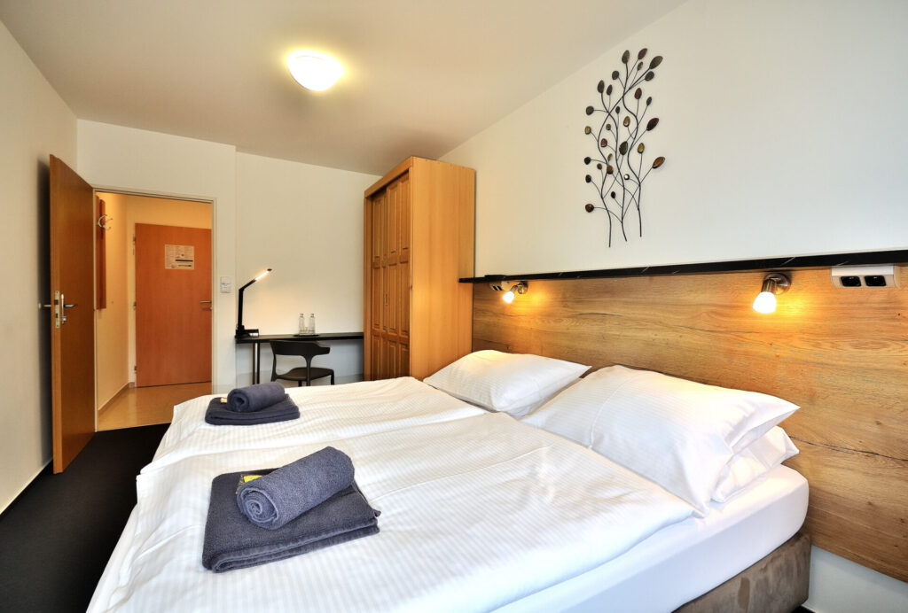 Dvoulůžkový pokoj s výhledem na rybník